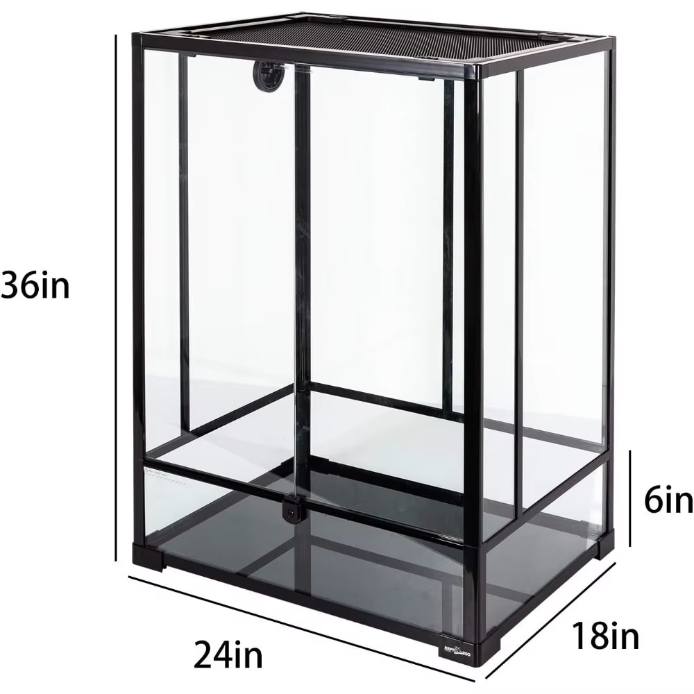 Glass Reptile Terrarium Tall 67 Gallon Rainforest Habitat with Double Hinge Door and Screen Ventilation — image 3