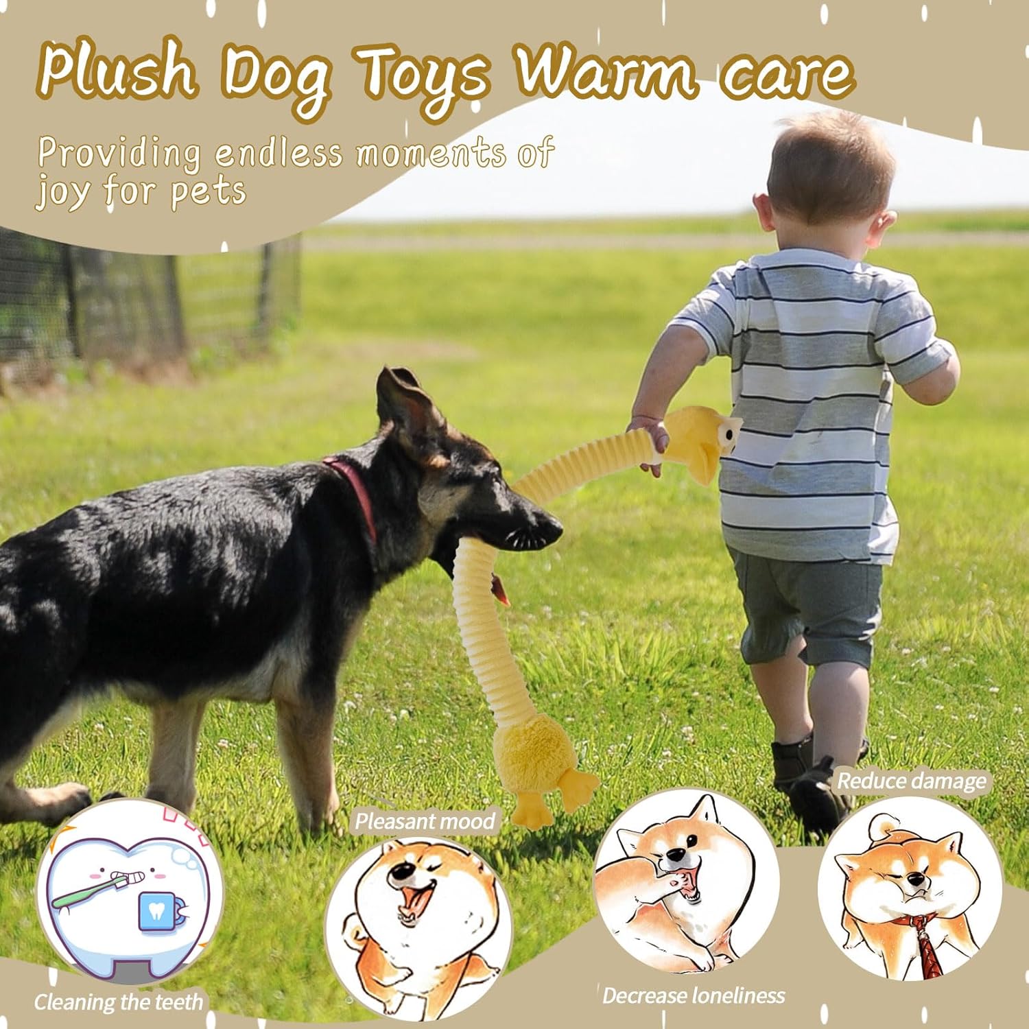 Juguetes de Perro con Sonido Plush para Cachorros Juguetes de Peluche y Crinkle para Perros Pequeños Medianos Grandes — imagen 14
