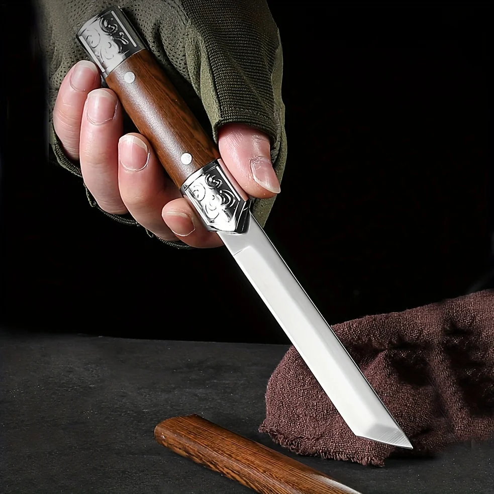 Premium Carved Professional Stainless Steel Outdoor Knife, Meat Cutter, Fruit Peeler, Mini Utility Knife, Portable Knife — image 4