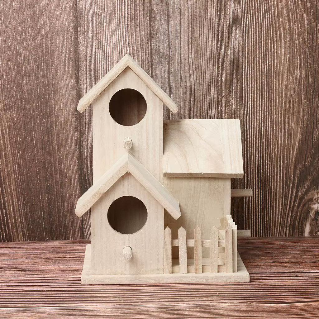 Wooden Mini Bird Cage Outdoor Hanging Birdhouse Box Garden Bird Cages Home Yard Decoration Bird Products Wooden Bird Parrot Nest — image 5