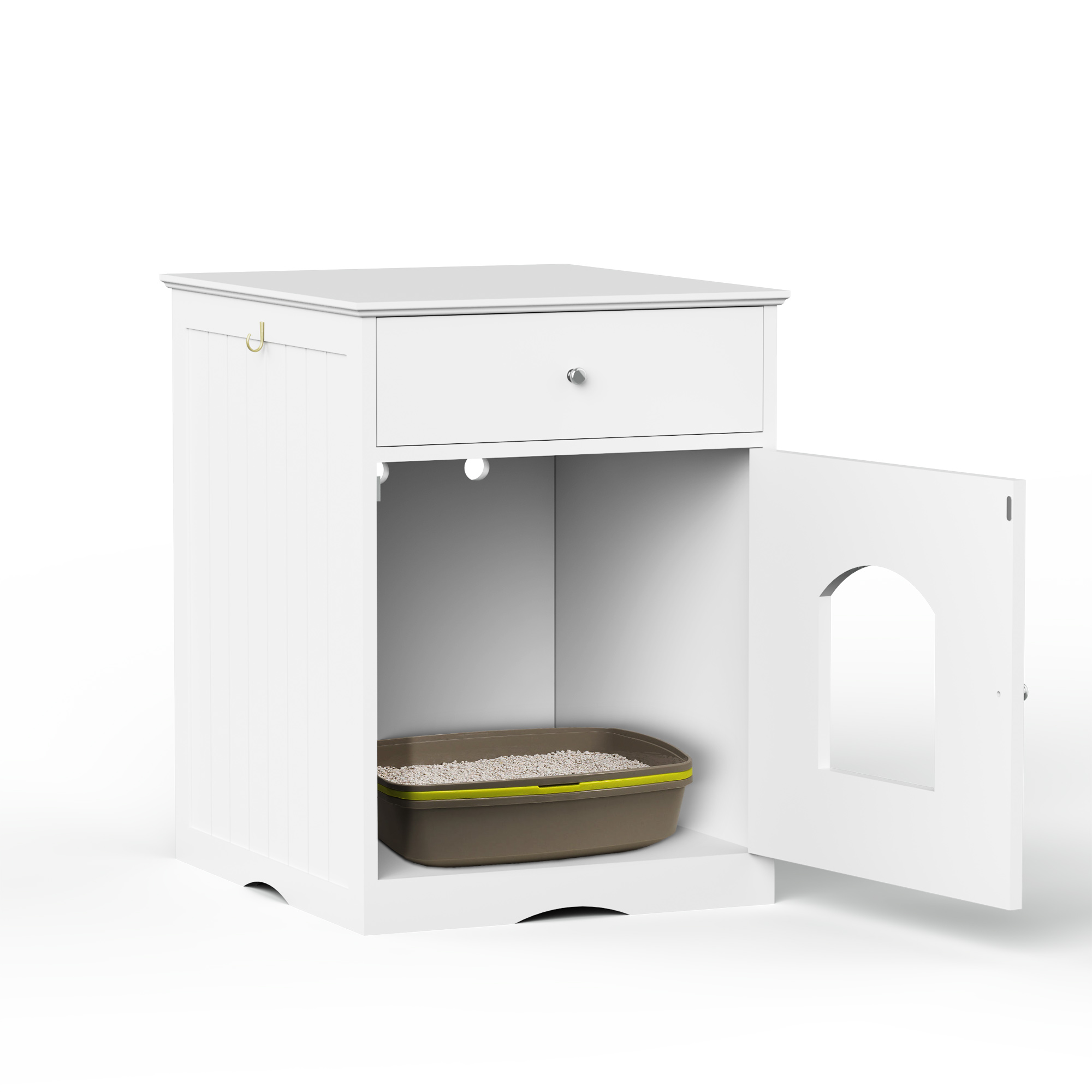 Wooden Pet House Litter Box Fence With Drawers — image 10