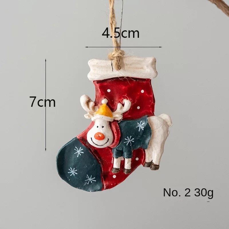 American Retro Christmas Resin Ornament Reindeer Carousel Christmas Tree Decoration Hanging Ornament Scene Decor — image 3