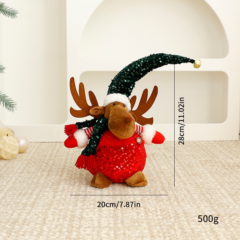 Standalone Christmas Standing Stretch Dolls, Hotel Window Display Snowman Reindeer Plush Toys Decorations — image 8