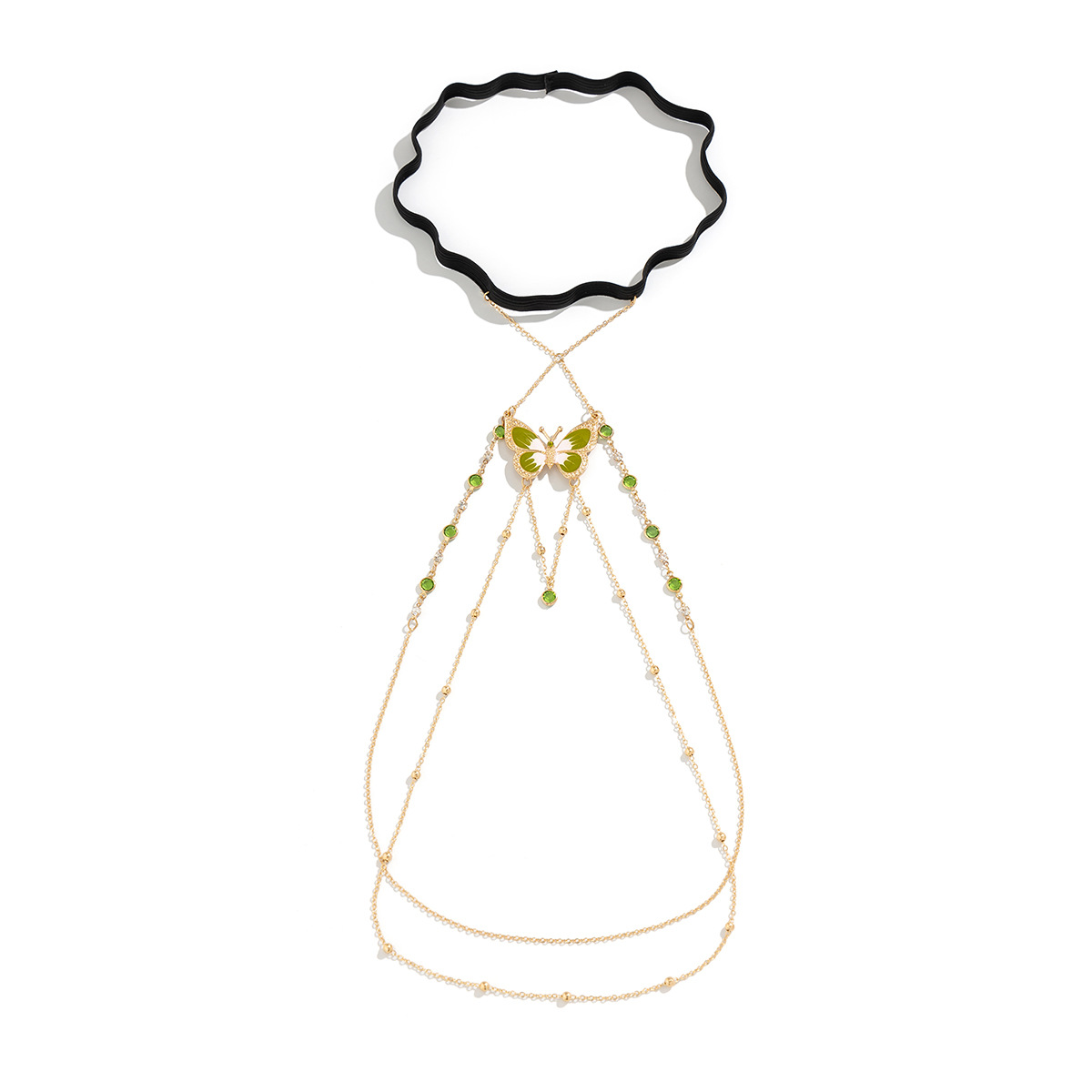 Cadena de Piernas Sexy con Mariposa y Tassel Verde — imagen 5