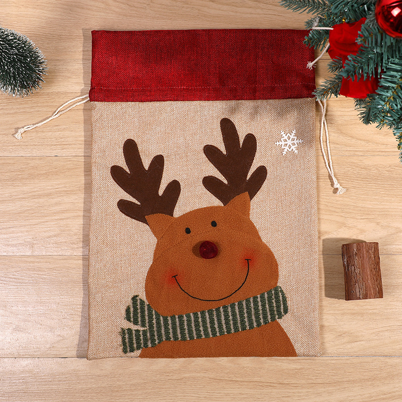 Christmas Snowman Drawstring Bag, Deer Candy Packaging Bag, Christmas Pendant Size, Gift Bag — image 6