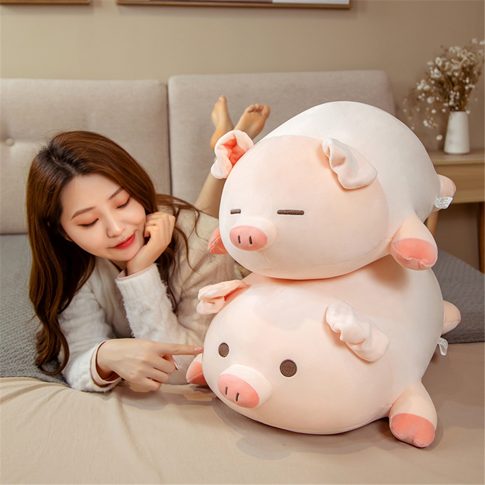 Muñeca de Peluche Cariñosa Cerdo Bobo Muñeca de Cojín Rosa para Niñas Durmiendo — imagen 3