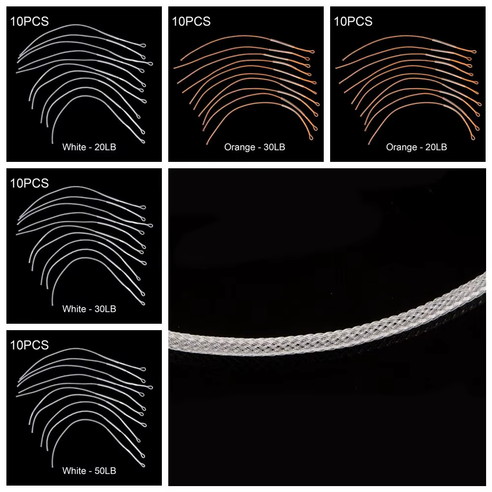 10pcs/Set Fly Fishing Braided Line Loop Connector Leader Loops 50LB 30 LB 20 LB Fishing Lines — image 5