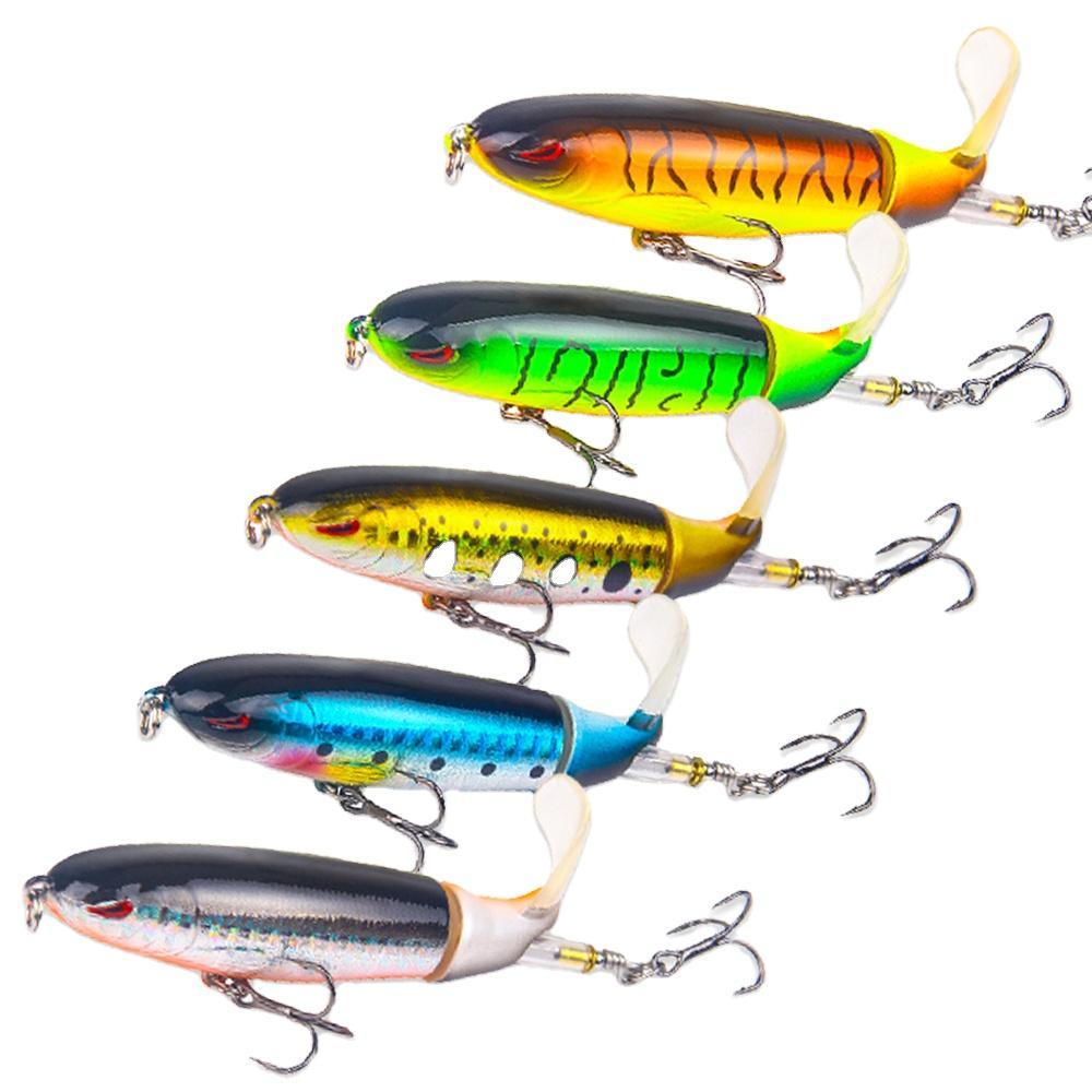 Set de 5 Piezas, Señuelo Duro Tipo Lápiz de Superficie con Cola Giratoria 13g 10cm, para Róbalo y Trucha en Agua Dulce y Salada — imagen 1