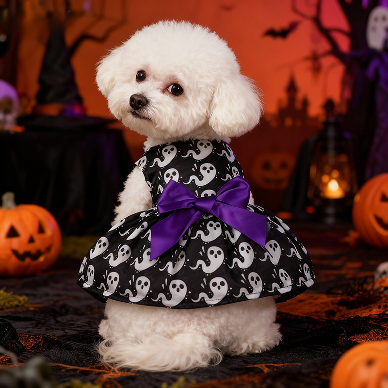 Pet Halloween Costume Dog Clothes Pumpkin Dress Bat Dress Festival Bat Outfit for Dogs — image 9