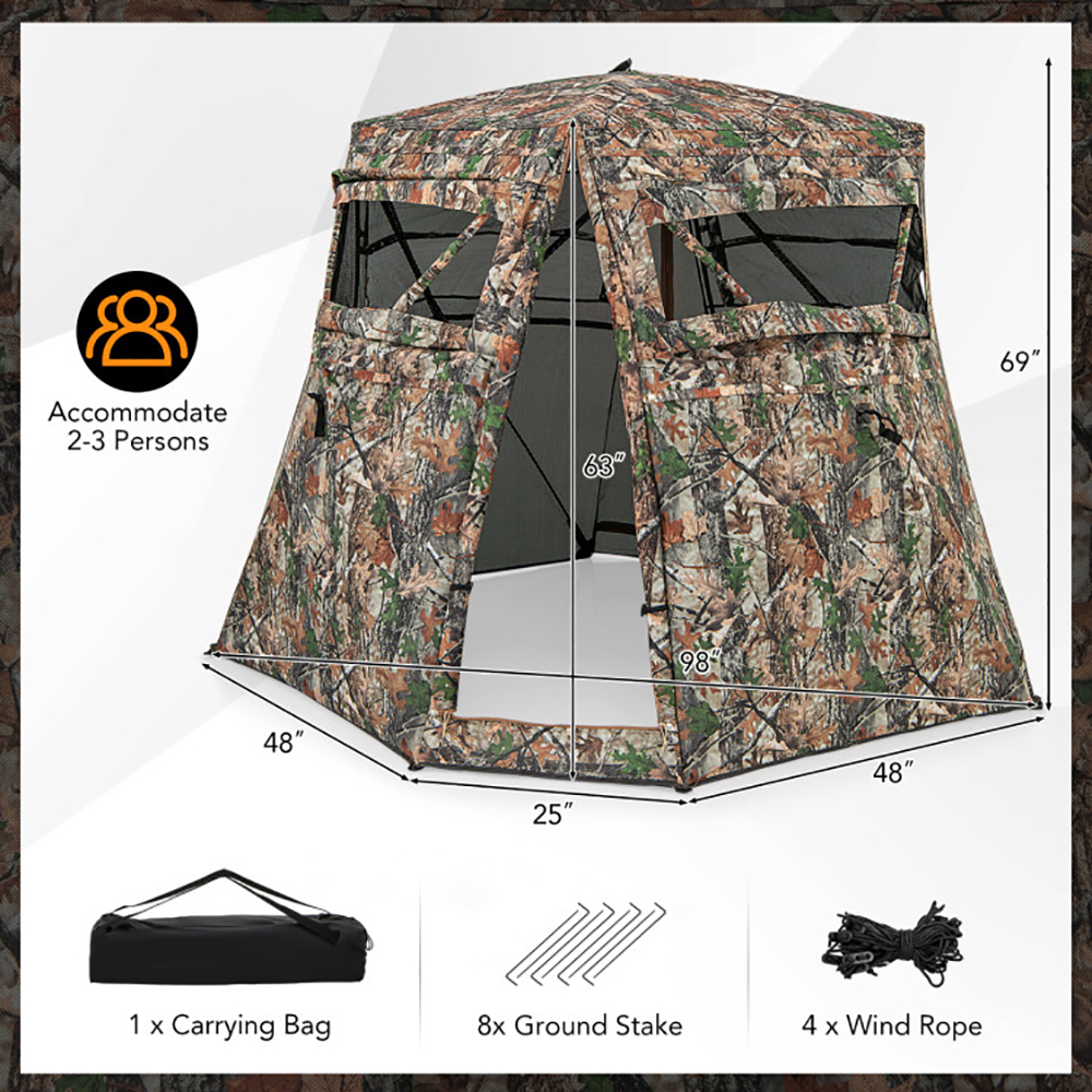 Escondite de Caza Terrestre de Visión Unidireccional 360 Grados para la Caza de Venados y Pavos — imagen 6