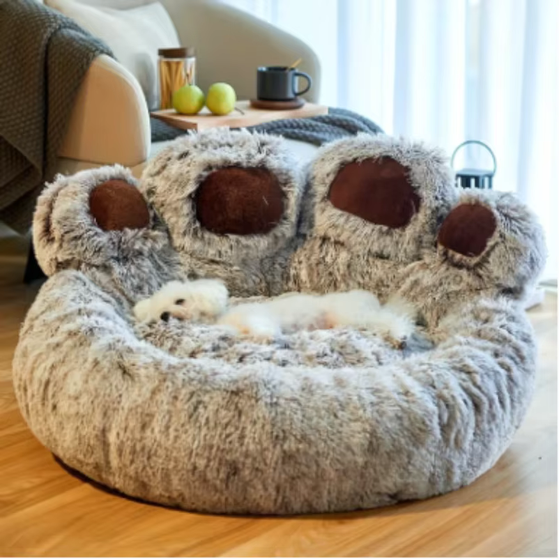 Sofá de Comodidad para Mascotas: Oso de Pata Forma Adorable para Perros y Gatos Pequeños, Medianos y Grandes con Almohadilla Suave y Pluma — imagen 5
