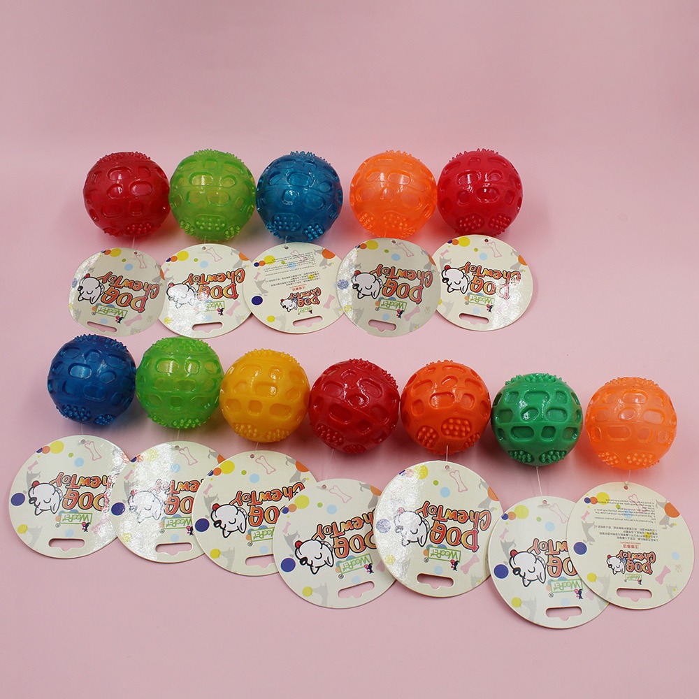 Bite resistant TPR pet toy interactive dog grinding pet ball sound cleaning dog toy — image 8