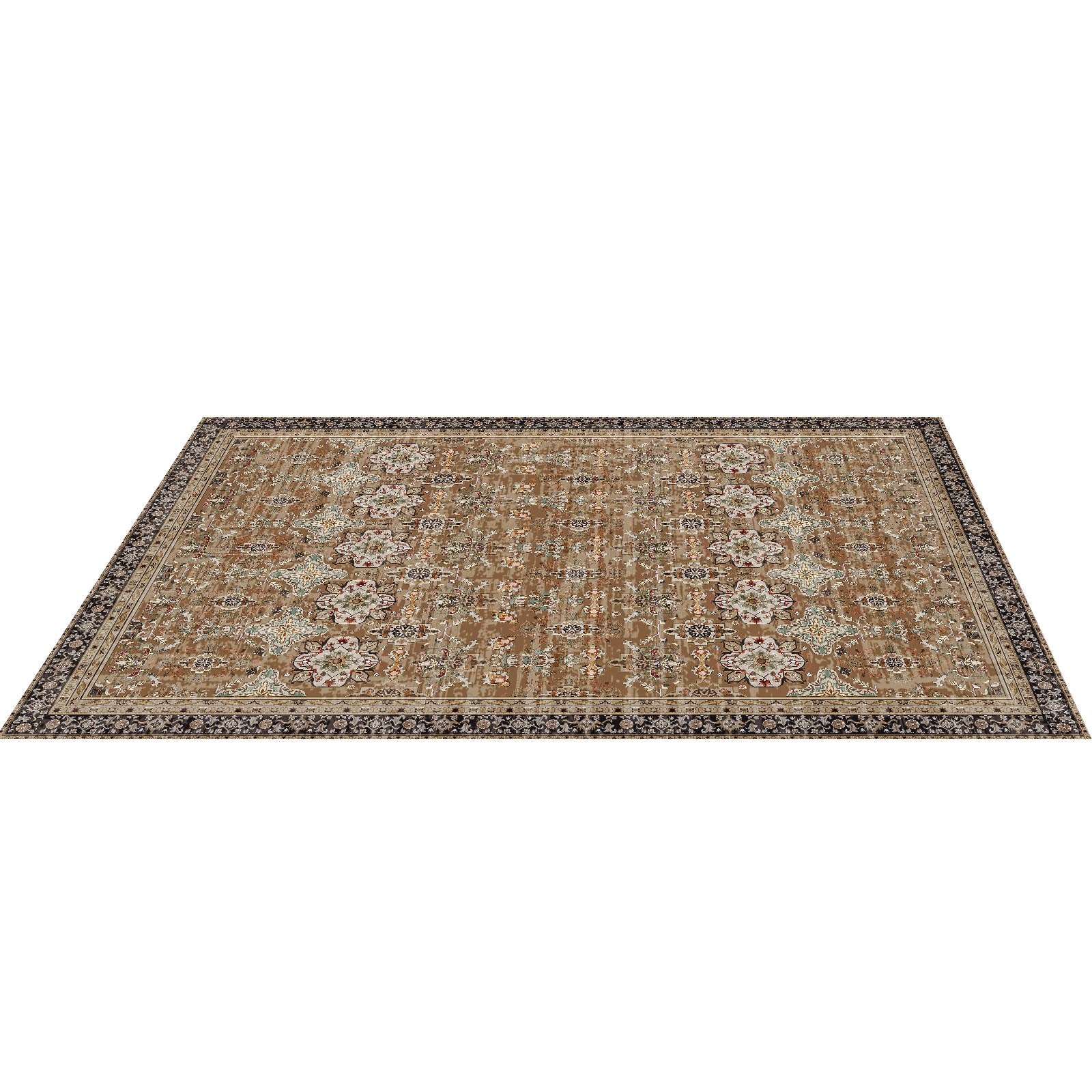 Area Rug, 9 X 12 Ft Large Washable Rug, Non-Slip And Tear-Resistant Soft Carpet, Pet & Child Friendly Vintage Area Rugs, Indoor Mat For Bedroom, Living Room, Kids Room, Office, Brown Green — imagen 1