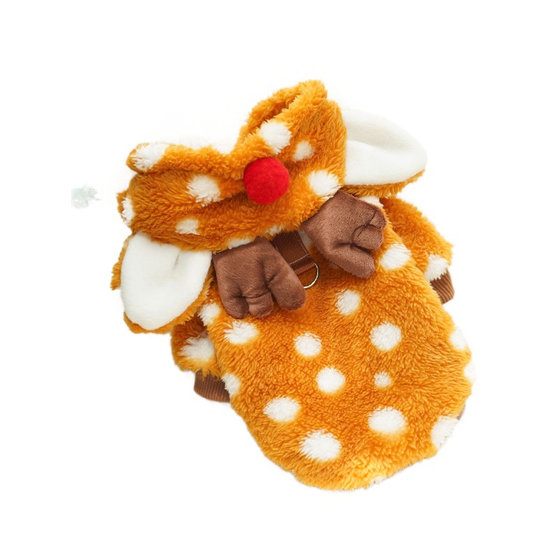 Pet Dog Cat Christmas Cat Clothes Elk Autumn and Winter Plush Medium Dog Fighting Cat Supplies Transformation Clothes — image 5