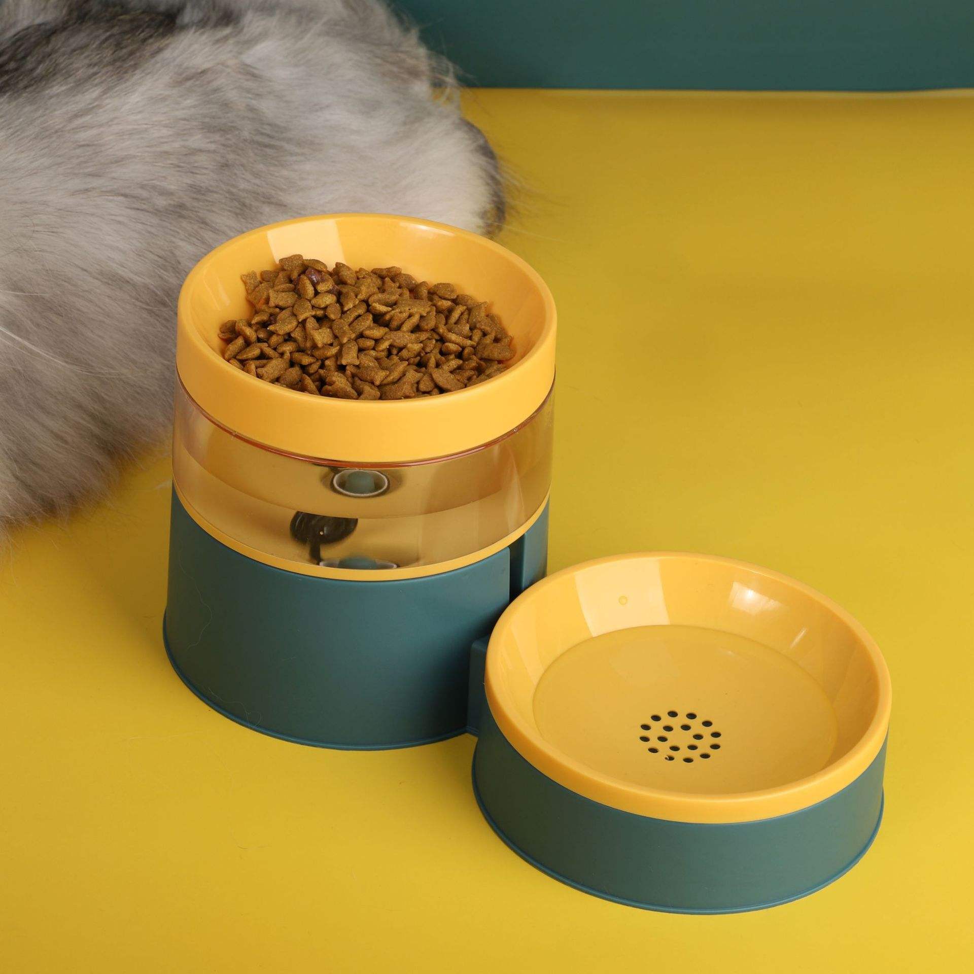 Comedor Automático para Perros con Protección de Cuello Ampliado, Tazón de Contraste y Dispensador de Agua Doble Propósito — imagen 2
