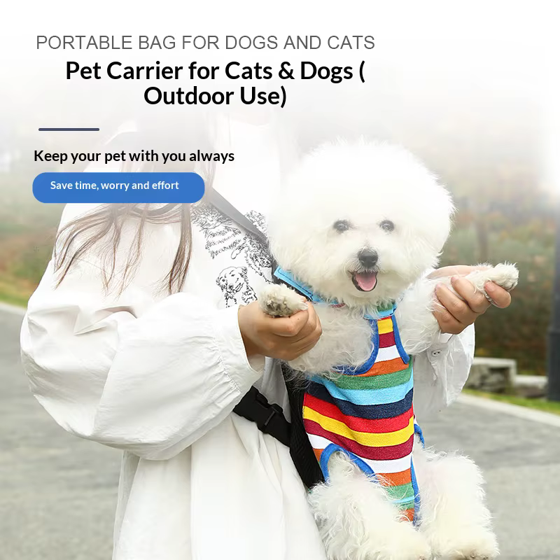 Mochila Transportadora para Mascotas para Gatos y Perros Pequeños, Bolsa de Viaje Portátil de Pecho con Respiración, Transportador de Doble Hombro — imagen 4