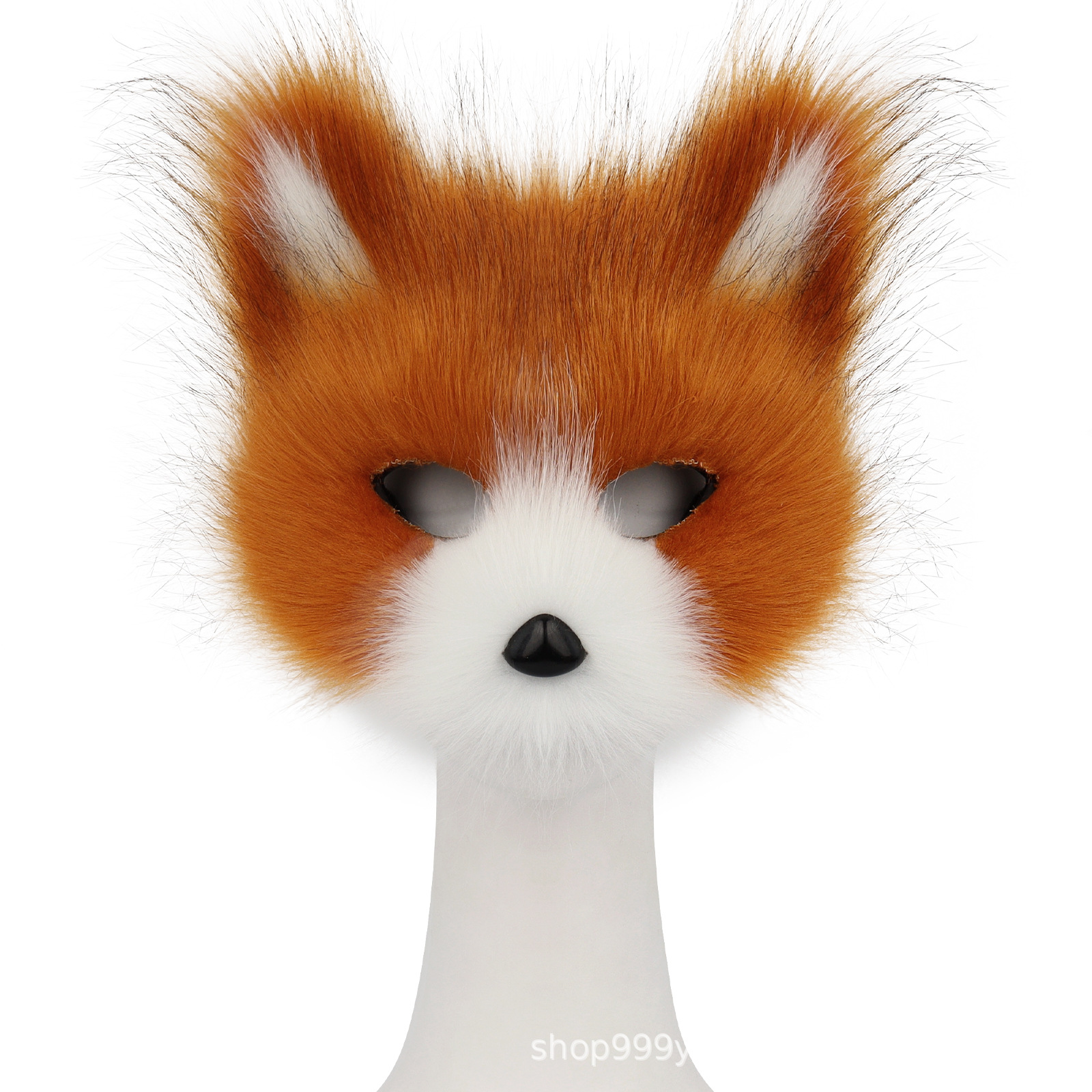 Halloween Party Furry Half-Face Cat Fox Mask Cosplay Cat Face Mask Accessory — image 2