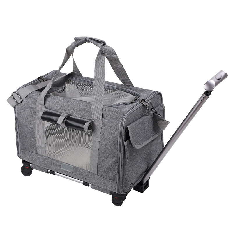 Travel Cat Carrier Summer Dog Pet Bag Foldable Cat Pet Box Breathable Portable Pet Trolley Case — image 4