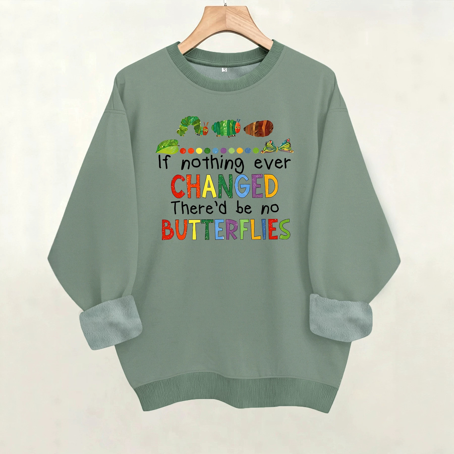 Sudadera con impresión de letra de oruga — imagen 3
