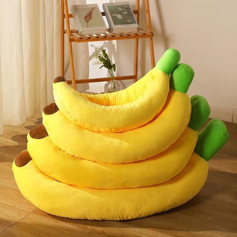 Comfortable All-Season Non-Slip Durable Pet Banana Bed Dog Bed Cat Bed Thick Warm PP Cotton Cat Dog Mat for Sale — image 6