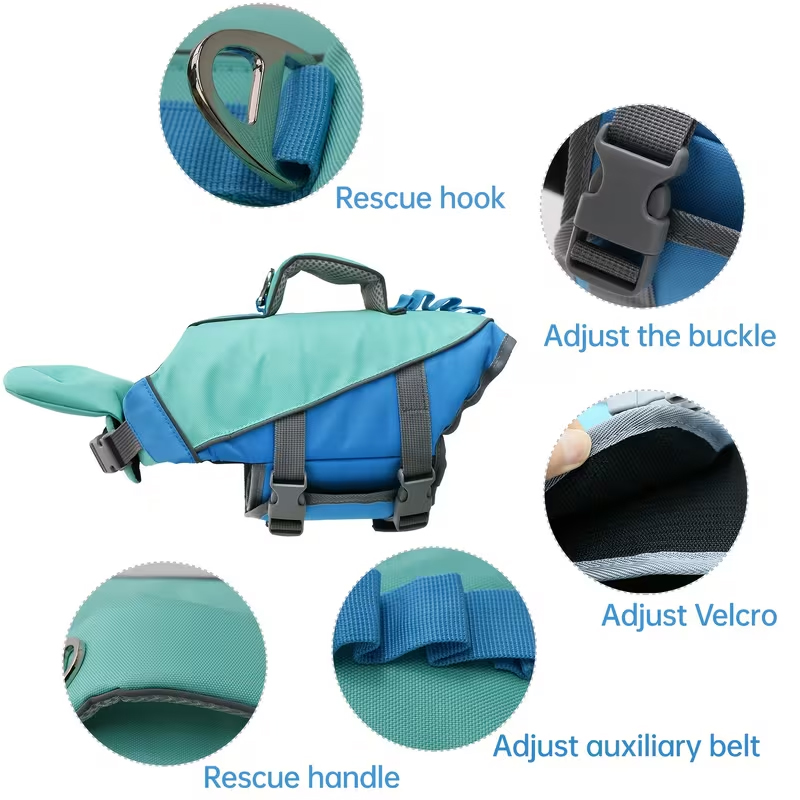 Vestidor de Perro Ajustable con Rayas Reflectivas – Alta Flotabilidad, Chaleco de Seguridad Transpirable para Deportes y Natación — imagen 9