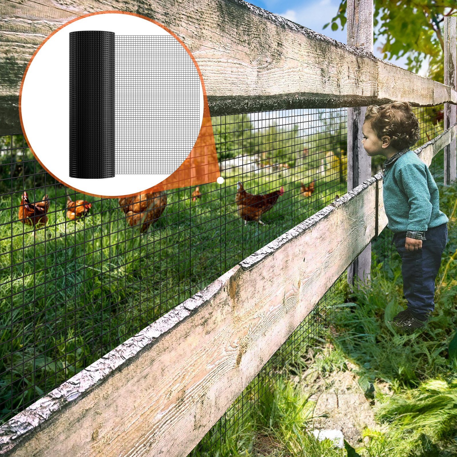 Hardware Cloth, 36'' X 50' Galvanized Wire Mesh Roll, 19 Gauge Chicken Wire Fence Roll, Vinyl Coating Metal Wire Mesh For Chicken Coop Barrier, Rabbit Snake Fences, Poultry Enclosures — imagen 4