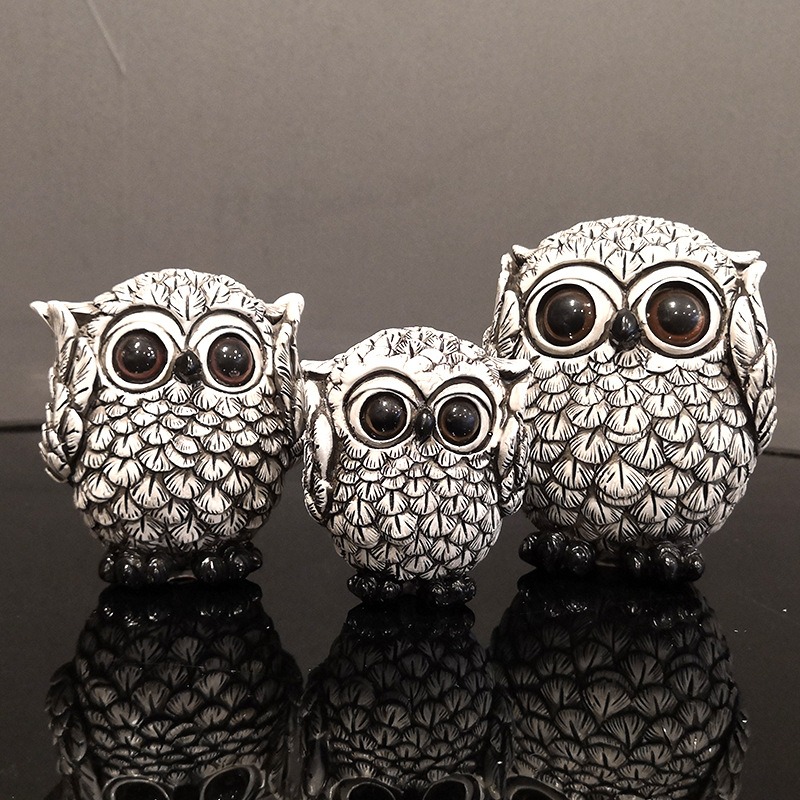 Owl ornaments minimalist soft decoration resin ornaments — image 4