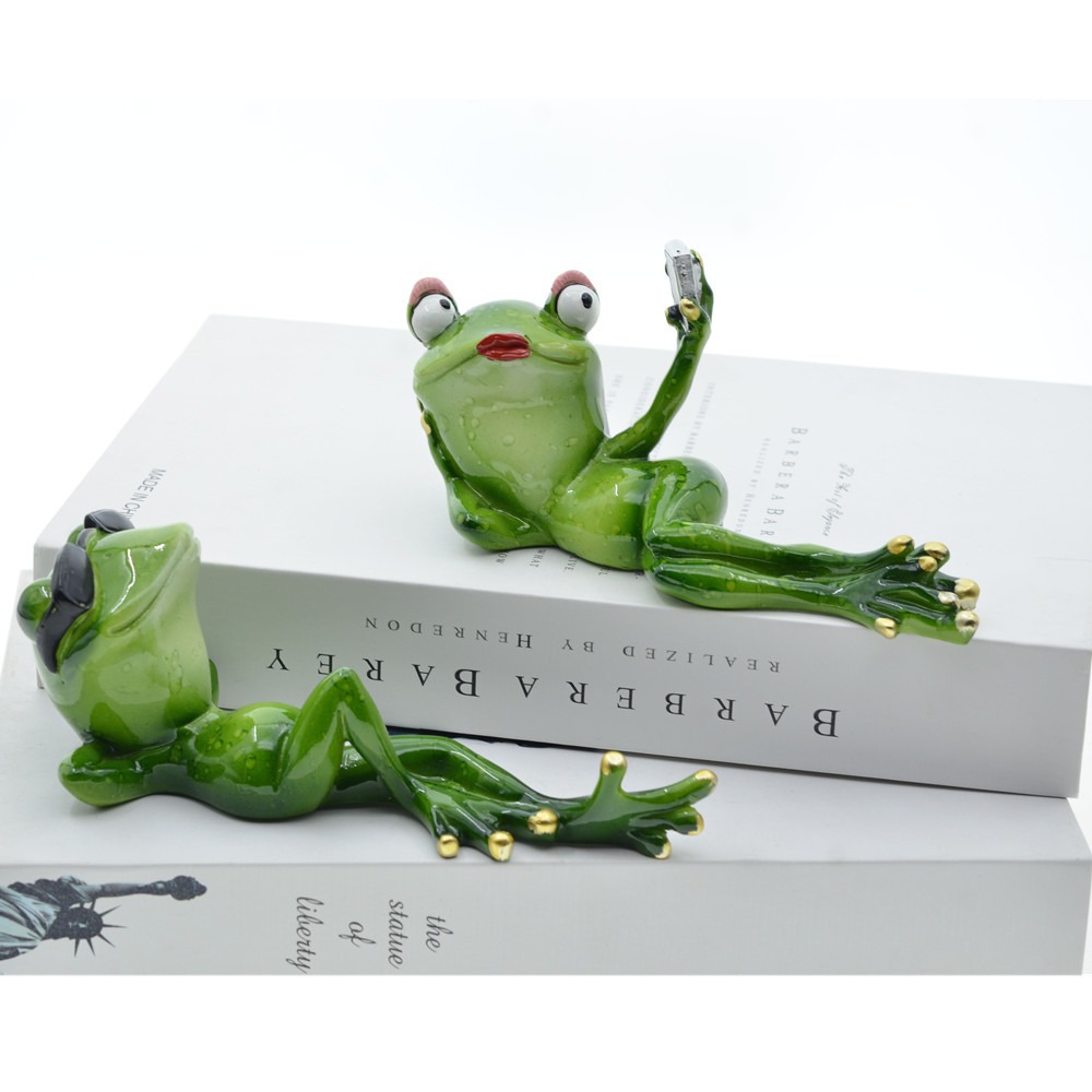 Home couple frog resin ornaments — imagen 5
