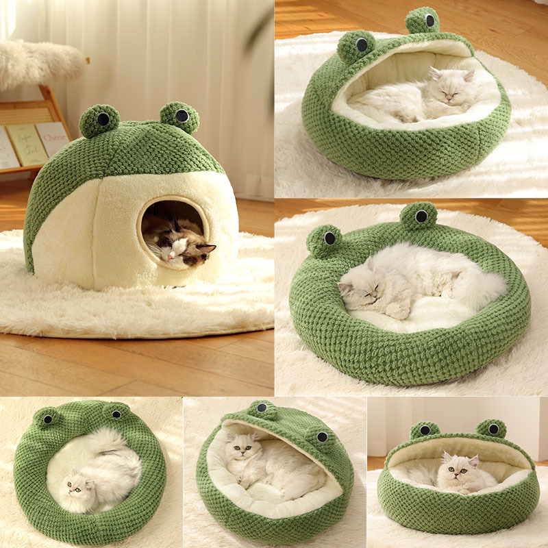 Pet Nest Small Frog Series Cat Nest Warm Dog Nest Autumn and Winter House Nest — image 5