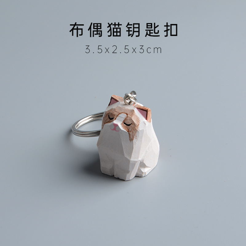 Creative Wooden Cat Trinkets Crafts Handmade Wood Carving — image 19