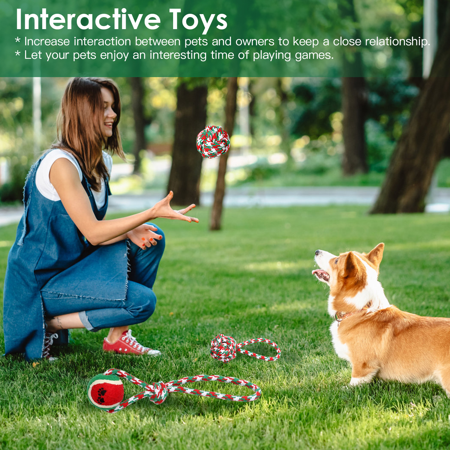 Conjunto de 5 Piezas de Juguetes de Cuerda Navideños para Perros - Interactivos y Seguros — imagen 2