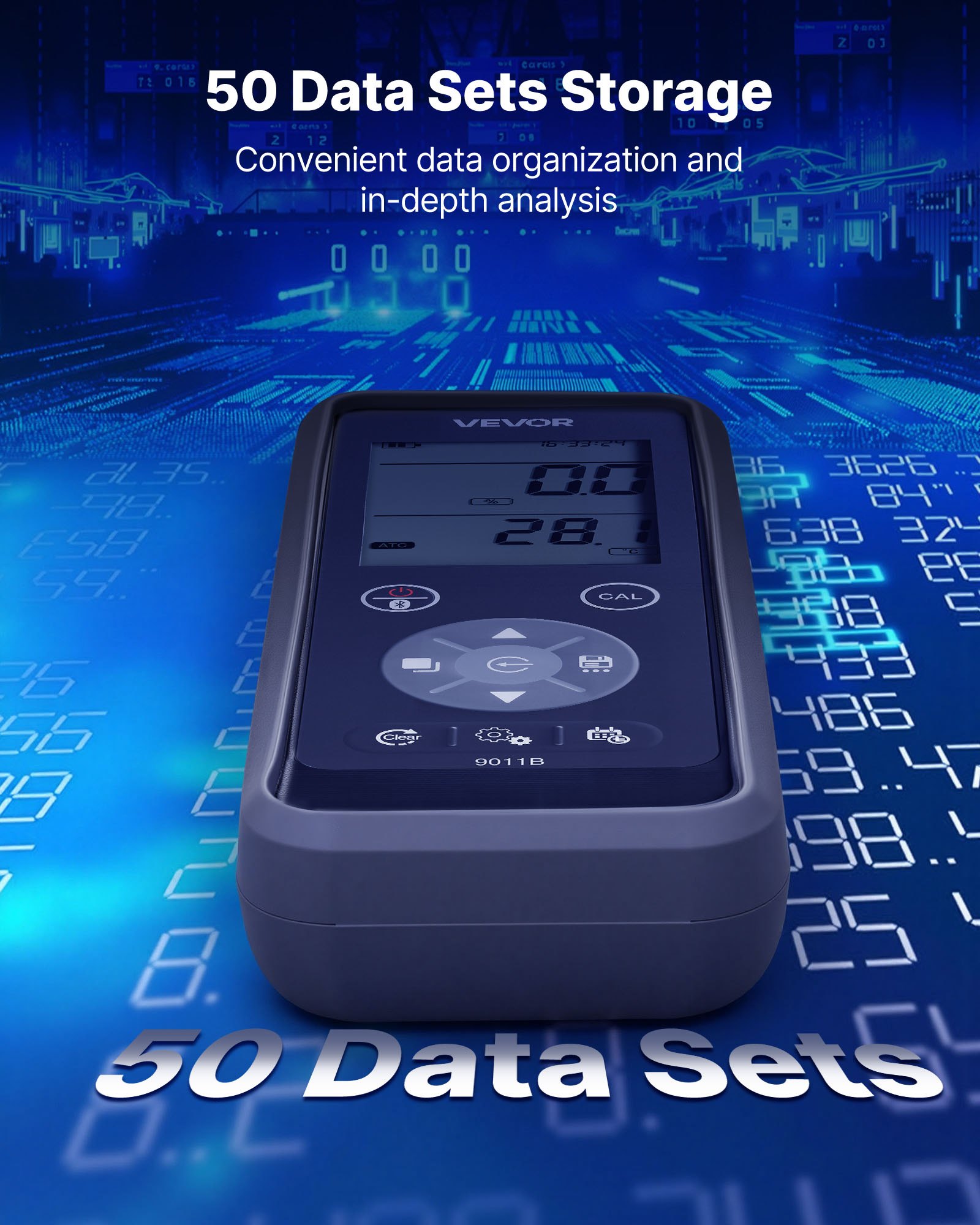 Dissolved Oxygen Meter, 0.0-50.0 Mg/L Measurement Range, Portable Dissolved Oxygen Tester Kit With 13.1 Ft Electrode Cable, Bluetooth/USB Data Transfer, 750 Data Sets Storage, DO Meter For Ponds — image 3