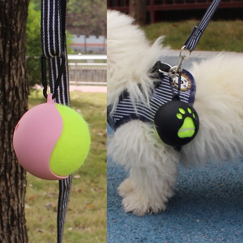 Soporte de pelotas para mascotas - Estantería portátil para entrenamiento canino sin manos — imagen 2