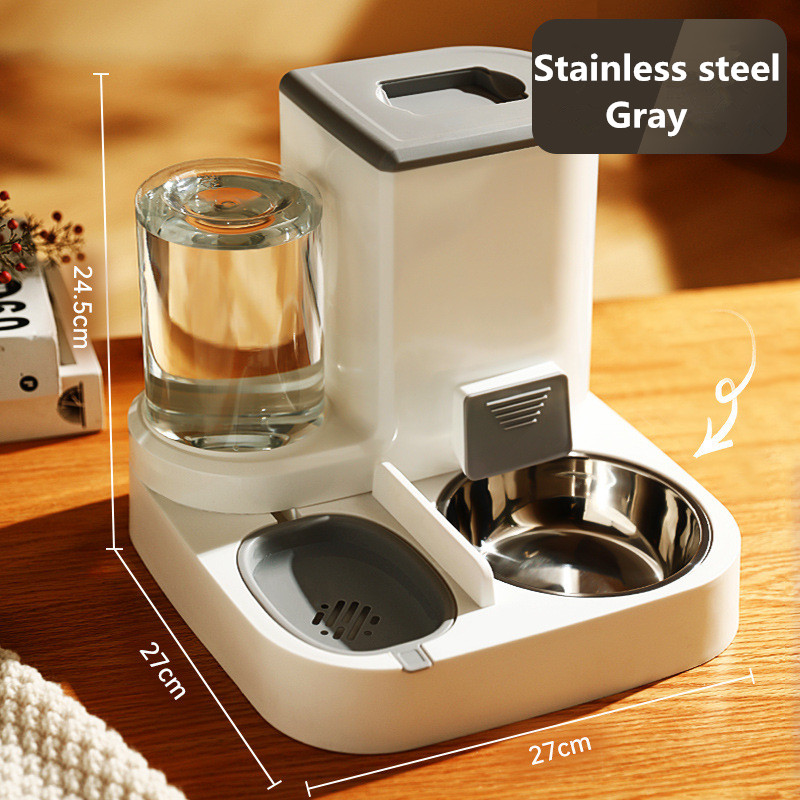 Automatic Cat Feeder Pet Bowls Dispenser Stainless Steel Bowls Cat Dog Pet Feeder Automatic — image 3