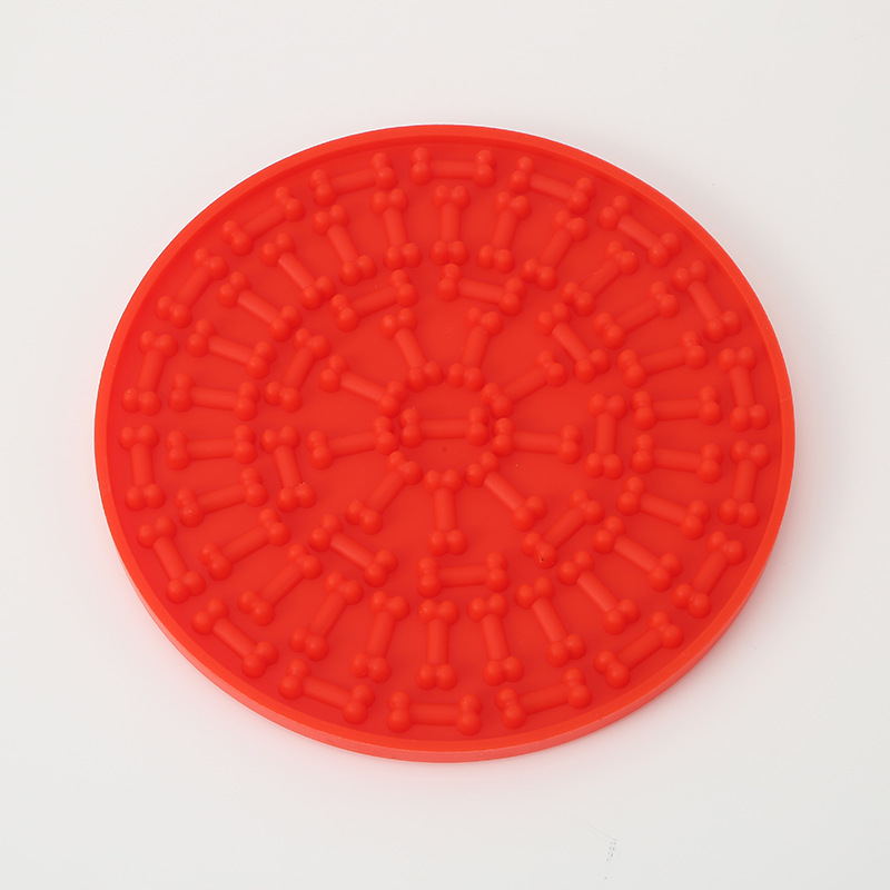 Silicone Feeding Mat with Suction Cup Pet Licking Pad Slow Feeding Mat Anti-Tip Slow Feeding Pad Round Cat Dog Licking Pad — image 8