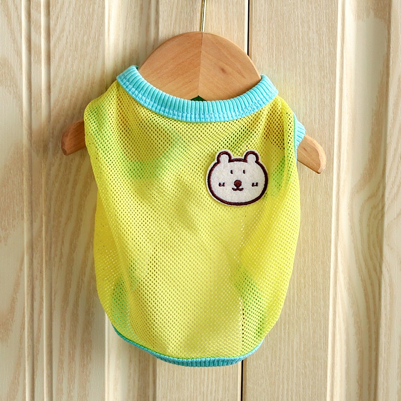 Cartoon Animal Dog Clothes Pet Summer Thin Cool Mesh Vest for Dogs Two-legged T-shirt — image 8