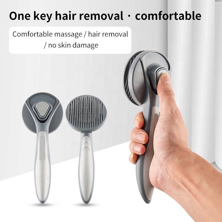 Cepillo de Pelo para Mascotas Auto-Limpiable - Cepillo de Gato y Perro con Púas de Aguja para Eliminar Pelos Flotantes — imagen 2