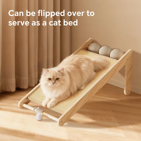 Tablero de Rastrillado para Gatos en forma L - Con Pelota Suspendida - Rastrillar, Tocar y Ponerse en Pie, Una Base que Cubre los Tres Instintos Principales de los Gatos — imagen 4