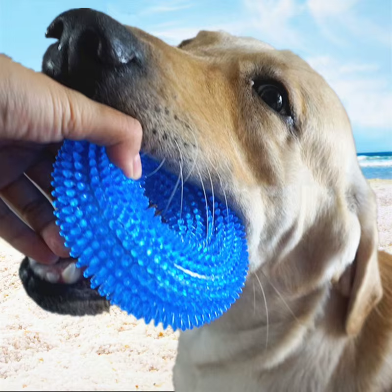 Juguetes para Mascotas Mordedores Sonido Bola Juguetón Resistentes a Mordeduras Limpieza Dientes Grande Perro Retriever Dorado Barbudos TPR Entrenar Dientes Limpieza Jouet Chien — imagen 1