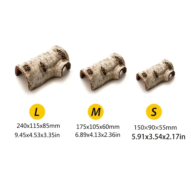 Pet Reptile Artificial Birch Log Hide Box Hide House Caves for Pet Snake, Scorpions, Juvenile Corn, Lizards Scenery Terrarium Decor — imagen 6