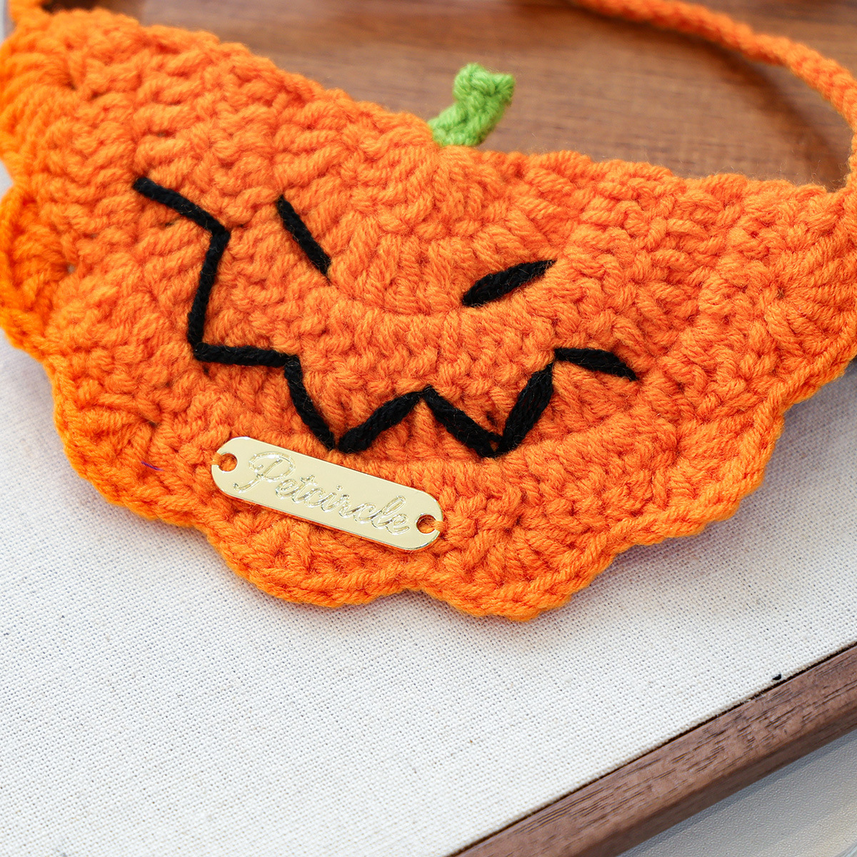Pet Accessory Halloween Gold Label Knit Bandana Cat Dog Bib Ghost Festival Cartoon Pumpkin Tied Neckwear — image 3