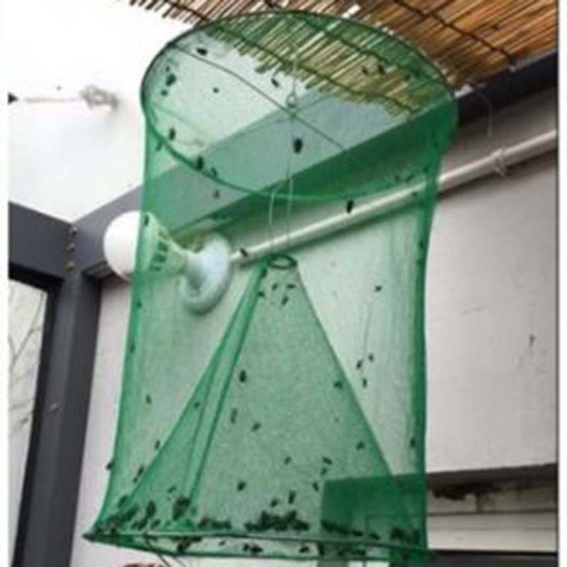 Cazador de Moscas Reutilizable Suspendido Asesino de Insectos Reductor de Plagas Cámaras de Trampa Atraído por Moscas Jaula de Malla para Patio y Hogar — imagen 3