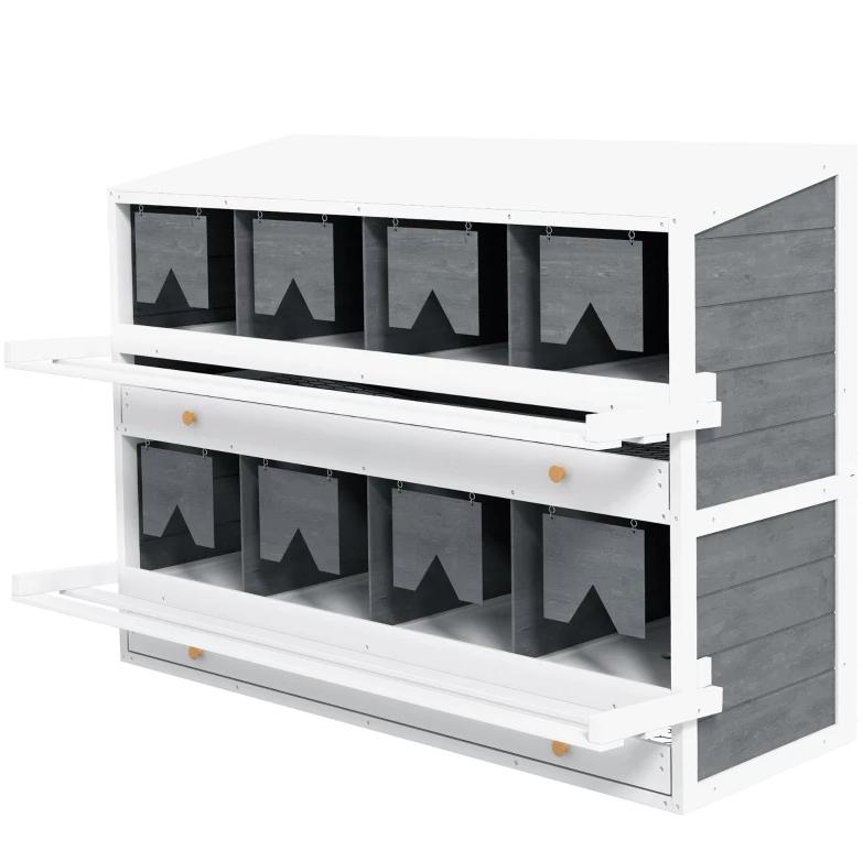 Chicken Nesting Box, 8 Compartment Wood Laying Boxes For Chicken Coop — imagen 7