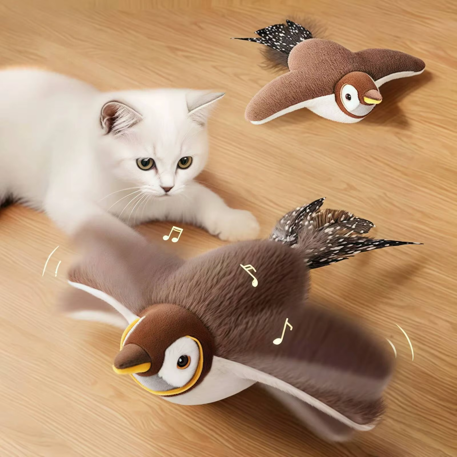 New Simulated Bird Cat Toy Interactive Toys Dog Rechargeable Chirping Flapping Bird(no Flying) Touch Activated Plush Toy Pet — image 2