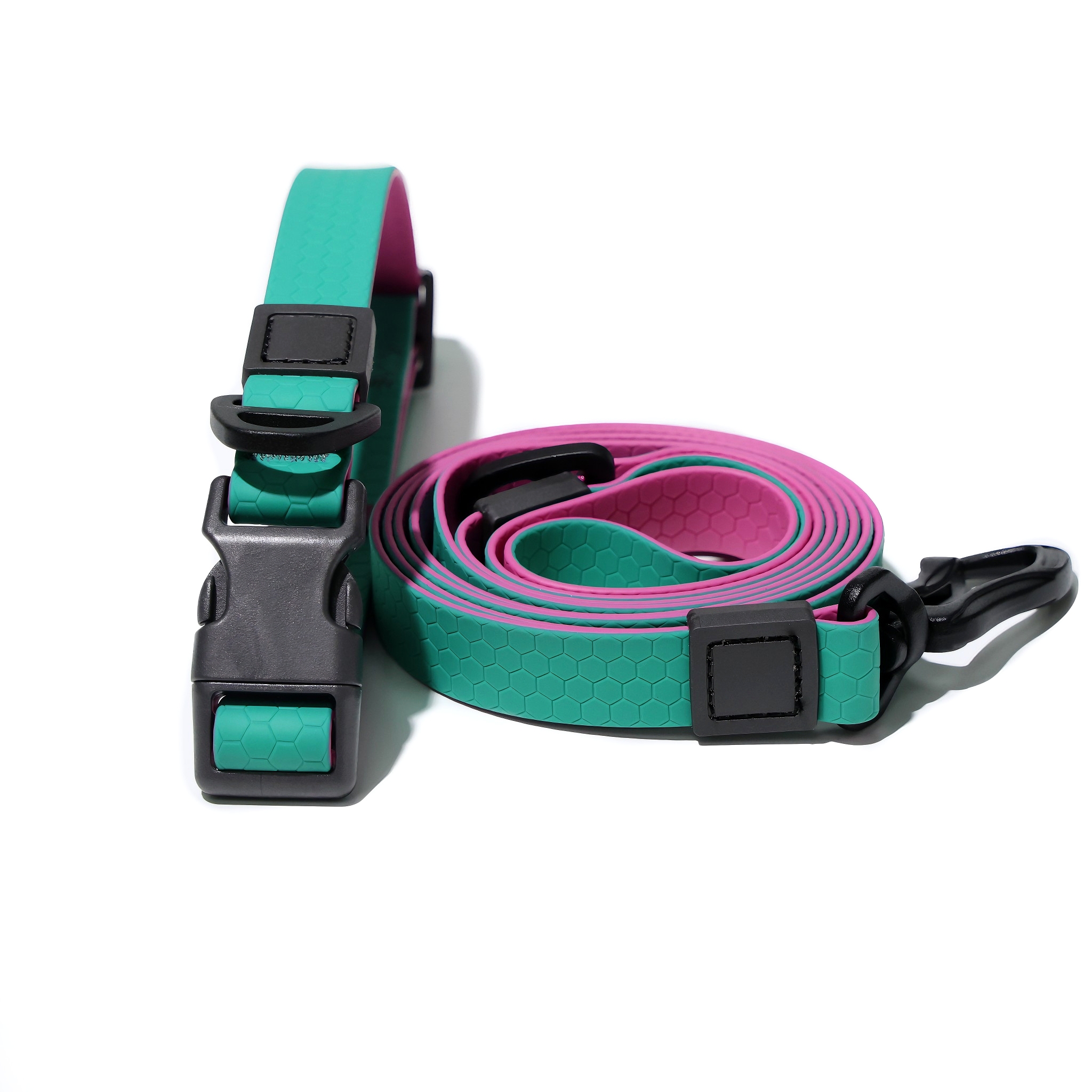 Set de Guía para Mascotas con Superficie Embossada en Miel y Dos Colores: Elegancia y Seguridad — imagen 6