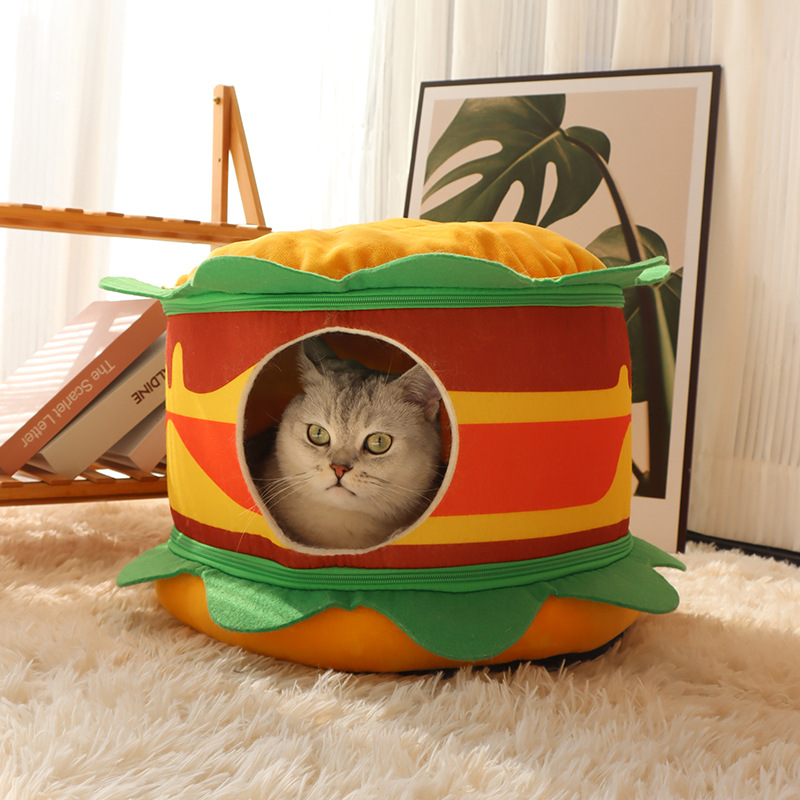 Cat Nest Cute House Four Seasons Universal Cat Villa Cat Shelter House Winter Warm Closed Dog Nest Pet Bed — image 4