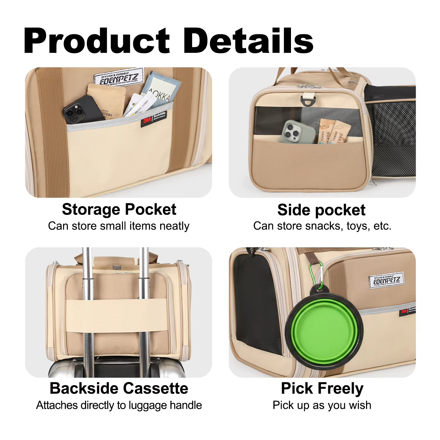 Pet Carrier Bag for Cats And Small Dogs Airline Approved Portable Puppy Bag for Cabin Travel with Expanded Comfort — image 5