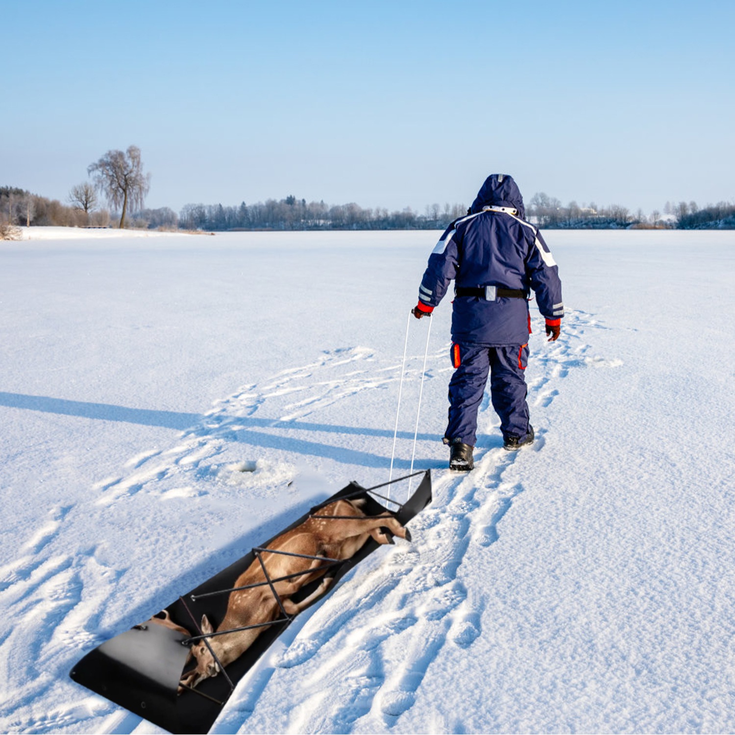 Sleda para Arrastrar Venado con Manija - Dragas de Caza para Hielo y Pescado, Transporte de Madera y Caza en Nieve — imagen 6