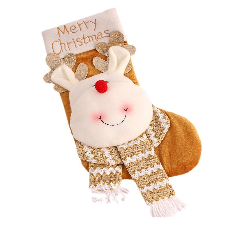 Christmas candy bag, gift bag, cute cartoon big head old man, snowman, reindeer, Christmas socks decoration — image 5