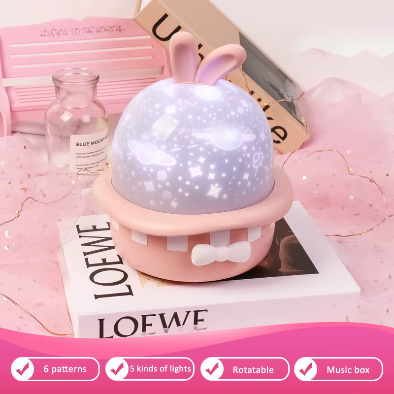 Magic Rabbit Starry Sky Projection Lamp Led Charging Rotating Night Light — image 7
